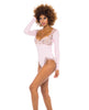 Maria Ribbed Knit & Lace Teddy Crystal Rose SM - Lingerie - Hanging