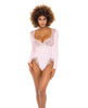 Maria Ribbed Knit & Lace Teddy Crystal Rose SM - Lingerie - Hanging