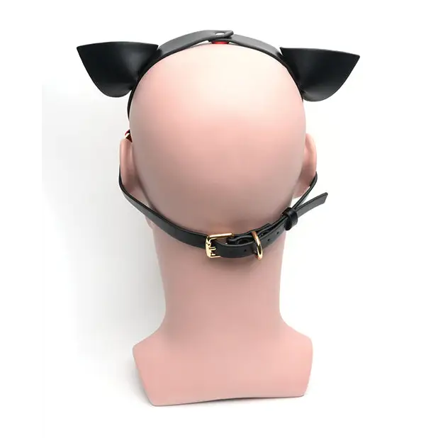 665 Bondage Pup Hood - O/S Black/Red