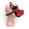 665 Bondage Pup Hood - O/S Black/Red