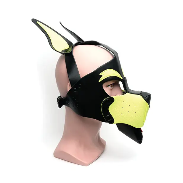 665 Playful Pup Hood - O/S Black/Yellow