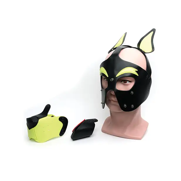 665 Playful Pup Hood - O/S Black/Yellow