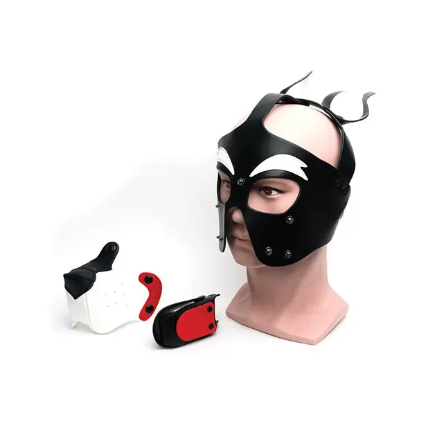 665 Playful Pup Hood - O/S Red/White/White