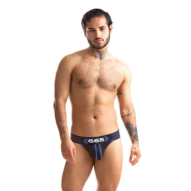 665 Rally Jockstrap - L Blue - Lingerie - Packaged