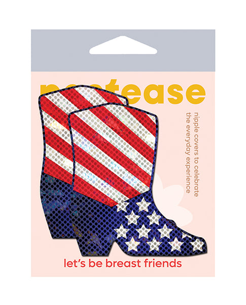 Pastease Premium Sparkling Stars & Strips USA Cowboy Boot, Red/White/Blue O/S