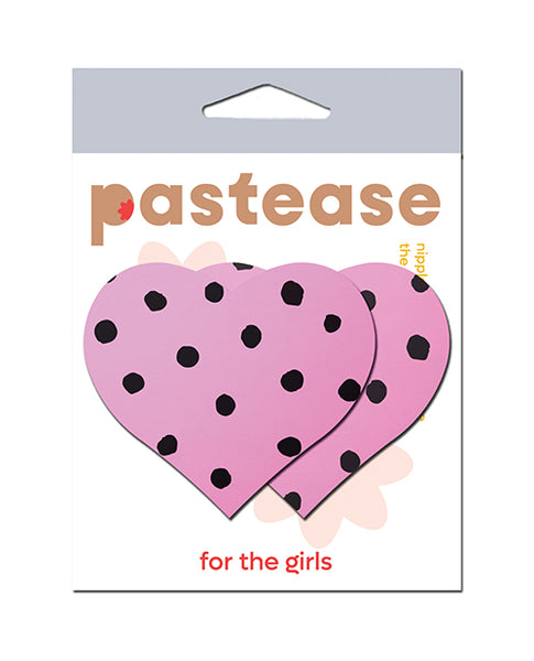 Pastease Heart w/Polka Dot, Pink/Black O/S