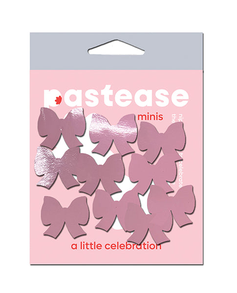 Pastease Mini Faux Leather Bows, Baby Pink Pack of 8