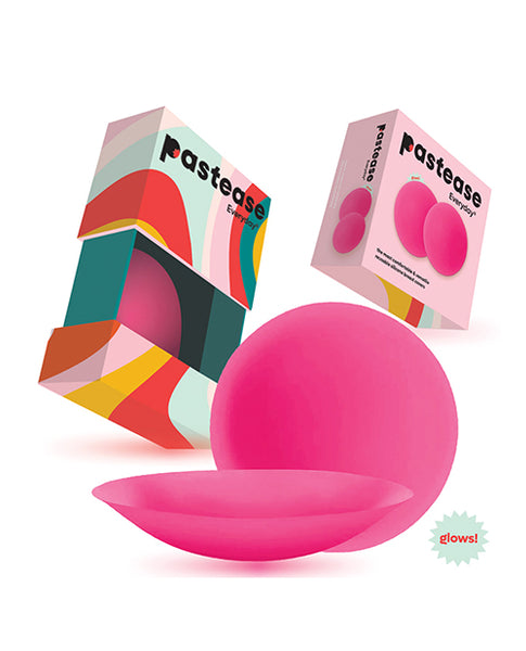 Pastease HALOS Silicone Nipple Covers w/Travel Box, Neon Pink D+ Cup 10 or More Uses