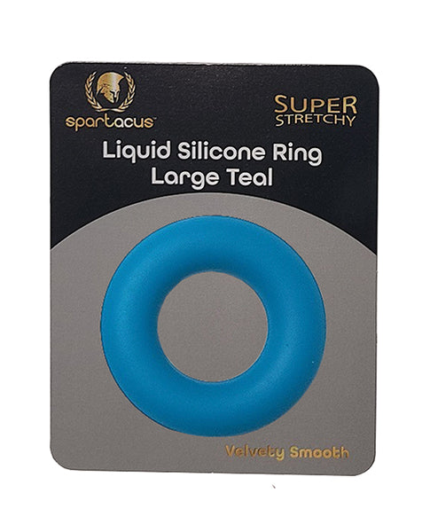 Spartacus Liquid Silicone Cock Ring Large, Teal