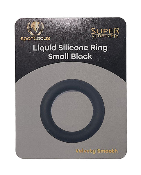 Spartacus Liquid Silicone Cock Ring Small, Black