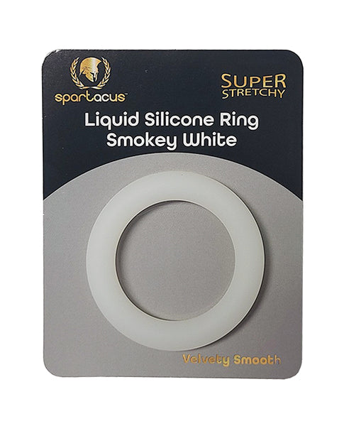 Spartacus Liquid Silicone Cock Ring, Smokey White