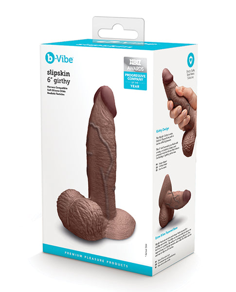 b-Vibe Slipskin 6" Girthy, Brown