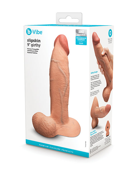 b-Vibe Slipskin 9" Girthy, Mocha