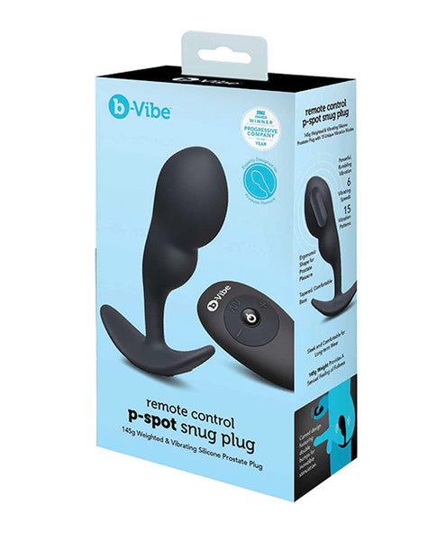 b-Vibe Remote Control P-Spot Snug Plug, Black