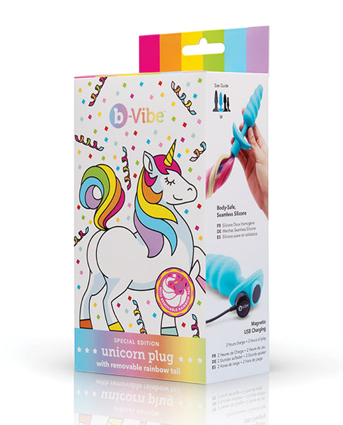 b-Vibe Unicorn Tail Vibrating Butt Plug, Special Edition