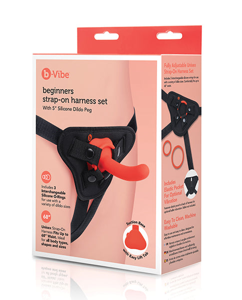 b-Vibe Beginner's Strap-On Harness Set, With 5 Silicone Dildo Peg