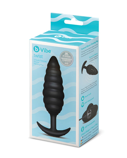 b-Vibe Twist Texture Plug, Black