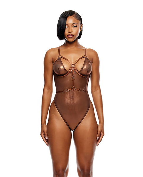 Liquid Metal Metallic Mesh Teddy, Metallic Copper XL