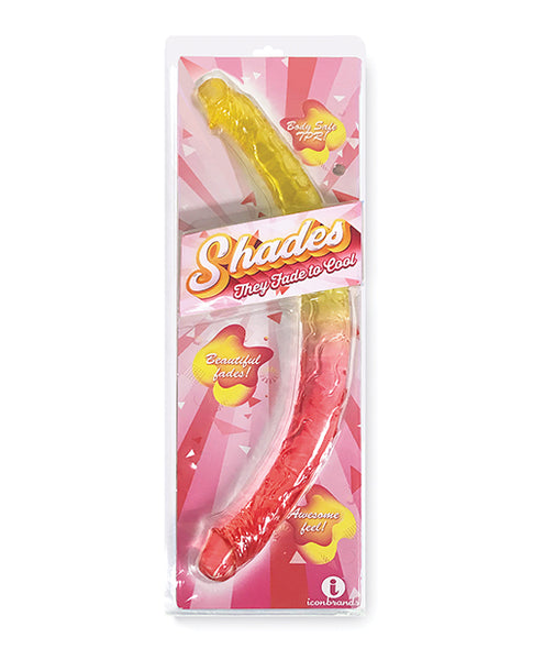 Shades Jelly TPR Gradient Double Dong, Pink/Yellow