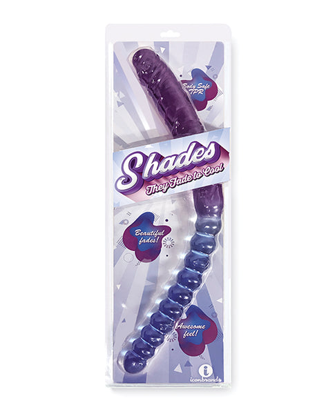 Shades Jelly TPR Gradient Double Dong, Blue/Violet