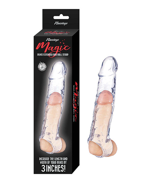 Magic 6.5" Penis Extender & Ball Strap, Clear