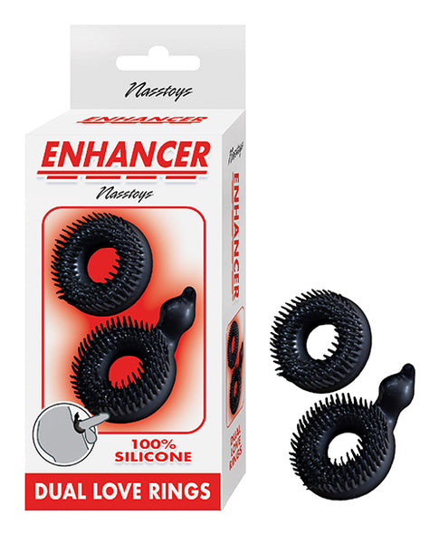 Enhancer Dual Love Rings, Black