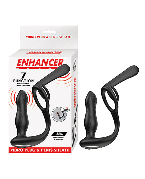 Enhancer Vibro Plug & Penis Sheath, Black