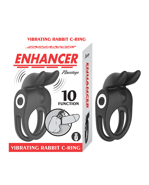 Enhancer Vibrating Rabbit C-Ring, Black