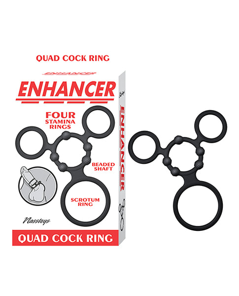 Enhancer Quad Cock Ring, Black