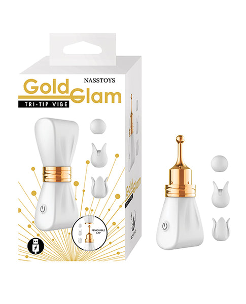 Gold Glam Tri-Tip Vibe, White