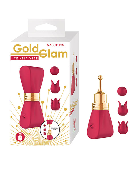 Gold Glam Tri-Tip Vibe, Red