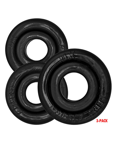 Oxballs Rimringz Multi Size 3 Pack of Cock Rings, Black