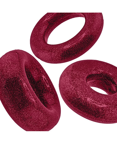 Oxballs Cockpack Multi Design 3 Pack Cockrings, Cherry Lips