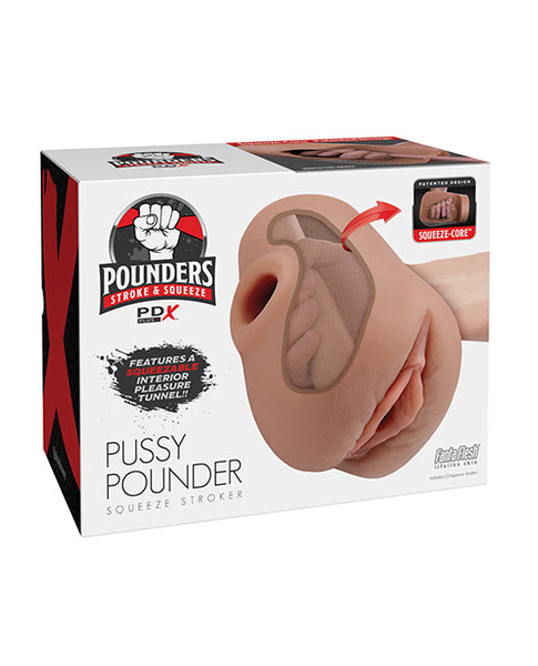 PDX Plus Pussy Pounder Squeeze Stroker, Brown