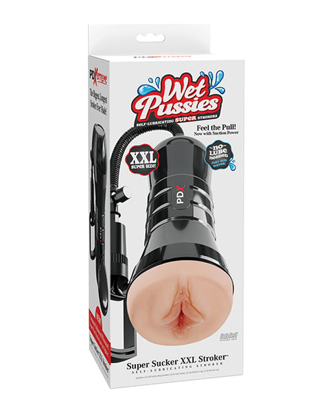 PDX Extreme Wet Pussies Super Sucker XXL Stroker, Light