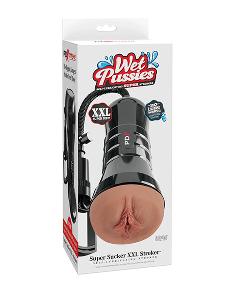 PDX Extreme Wet Pussies Super Sucker XXL Stroker, Brown