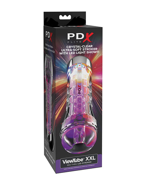 PDX Elite ViewTube XXL See-Thru EZ-Grip LED Stroker, Clear