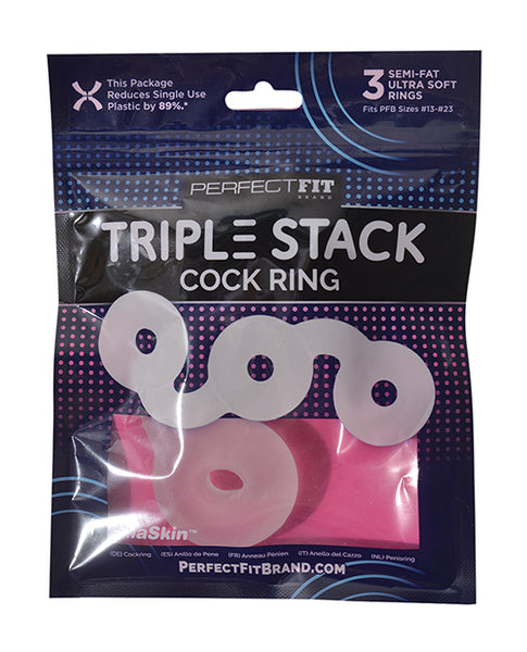 Perfect Fit Triple Donut Ring, Clear