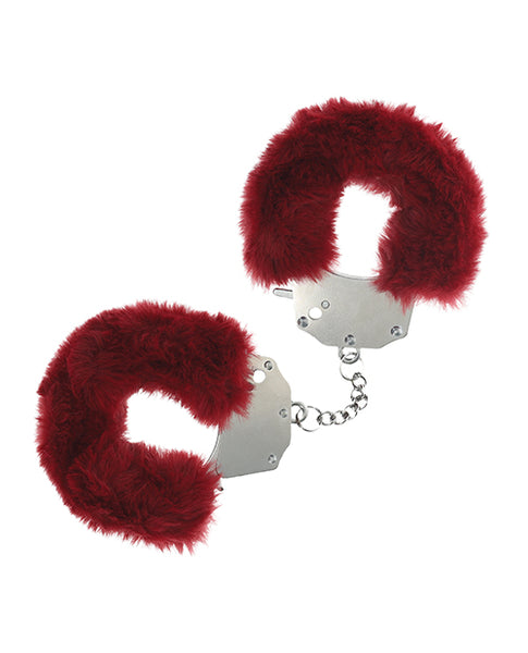 Shots Ouch! Heavy-duty Fluffy Handcuffs, Burgundy