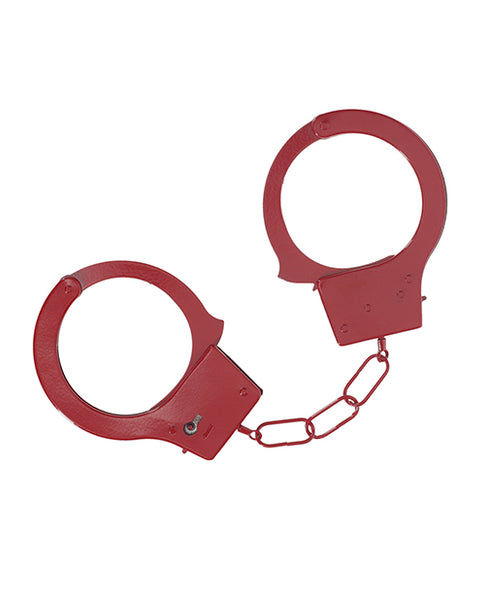 Shots Ouch! Classic Metal Handcuffs, Red