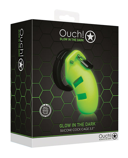 Shots Ouch 3.5" Model 20 Cock Cage, Glow in the Dark
