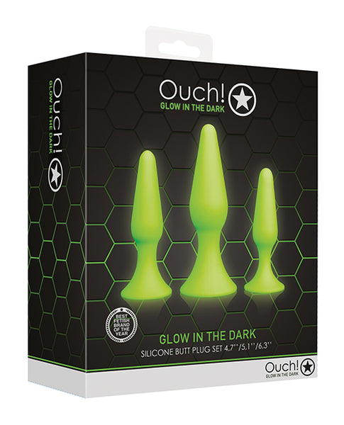 Shots Ouch Butt Plug Set, Glow in the Dark