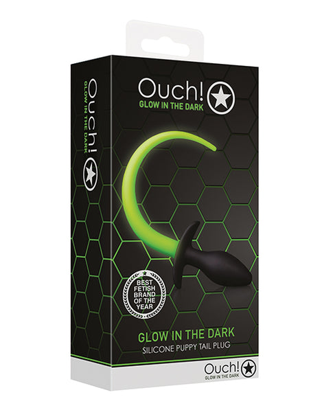 Shots Ouch Puppy Tail Plug, Glow in the Dark