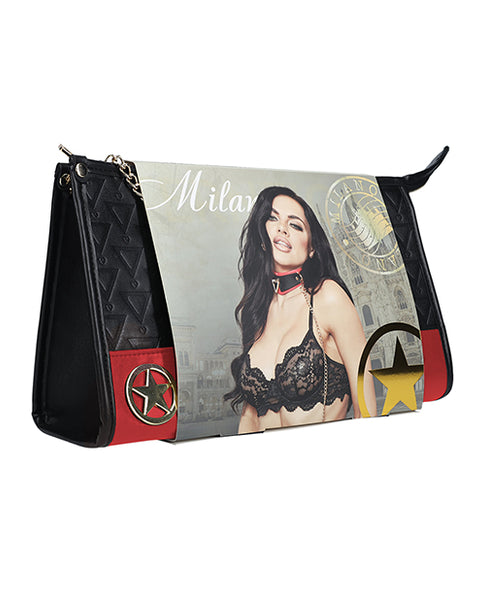 Shots Ouch! Milan Collection Bondage Kit w/Bag, Black/Red