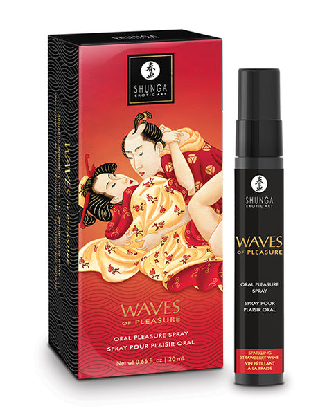 Shunga Waves of Pleasure Oral Pleasure Spray, .66 oz Sparkling Strawberry Wine