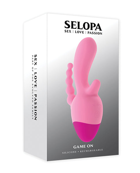 Selopa Game On Rechargeable Three Point Vibrator, Pink