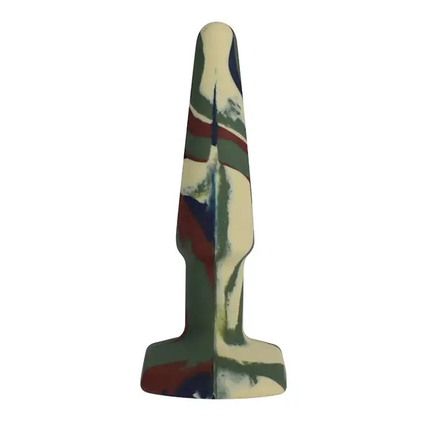 A Play 4’’ Groovy Silicone Anal Plug - Camouflage - Anal Products