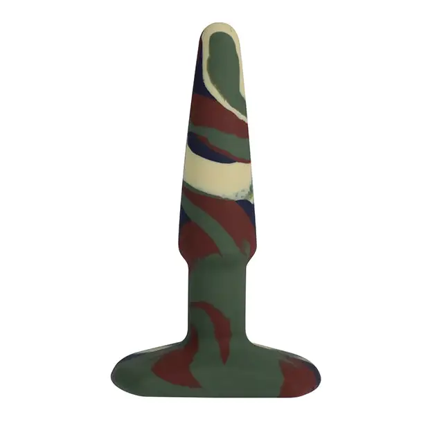 A Play 4’’ Groovy Silicone Anal Plug - Camouflage - Anal Products
