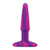 A Play 4’’ Groovy Silicone Anal Plug - Multicolor/Pink - Anal Products