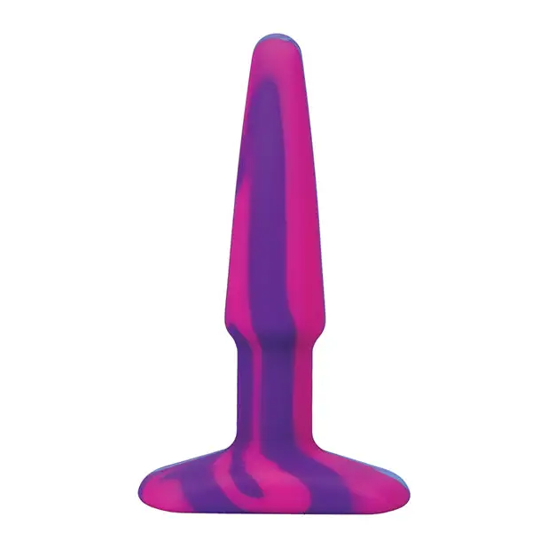 A Play 4’’ Groovy Silicone Anal Plug - Multicolor/Pink - Anal Products